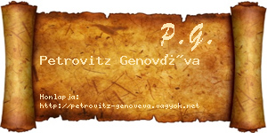 Petrovitz Genovéva névjegykártya
